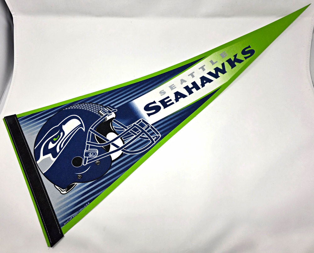 Seattle Seahawks NFL Football Team Pennant Flag Green Blue White